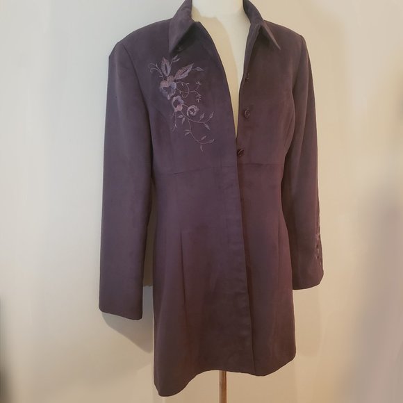 Jones Wear | Jackets & Coats | Jones Wear Embroidered Eggplant Purple ...